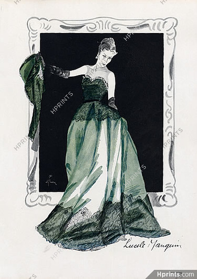 Lucile Manguin 1946 René Gruau, Evening Gown
