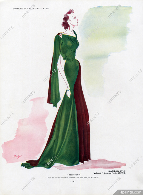 Léon Bénigni 1937 Marie-Marthe (couture), Evening Dress