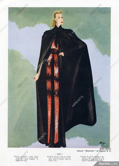 Nina Ricci (Couture) 1937 Evening Gown, Léon Bénigni