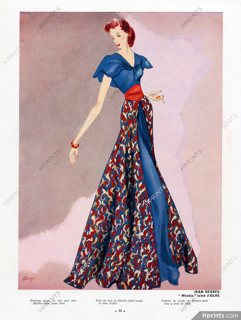Léon Bénigni 1937 Jean Dessès, Evening Gown, Olré