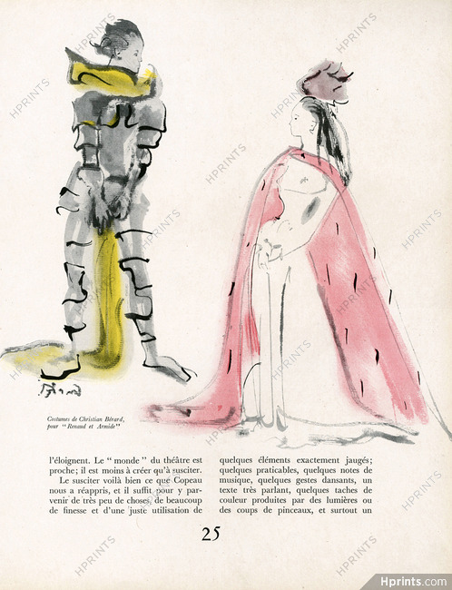 Christian Bérard 1945 "Renaud et Armide", Theatre Costume