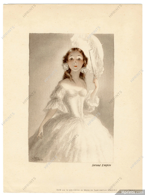 Jean Droit 1930s "Second Empire" 18th Century Costume, Lithographie