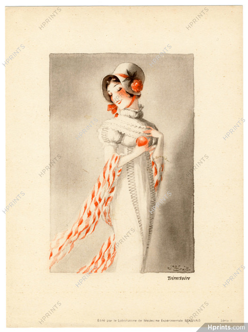 Jean Droit 1930s "Directoire", Elegant, Lithographie
