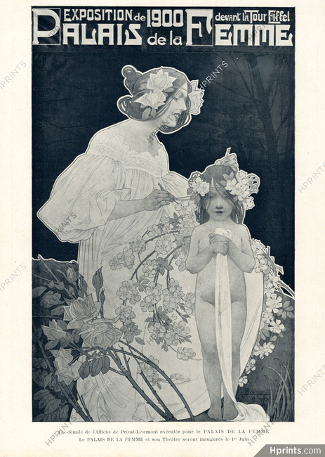 Privat-Livemont 1900 Exposition Palais de la Femme, Art Nouveau
