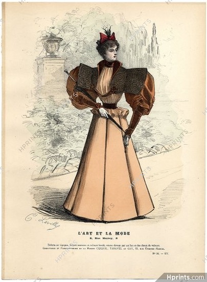 L'Art et la Mode 1894 N°36 Levilly, colored fashion lithograph