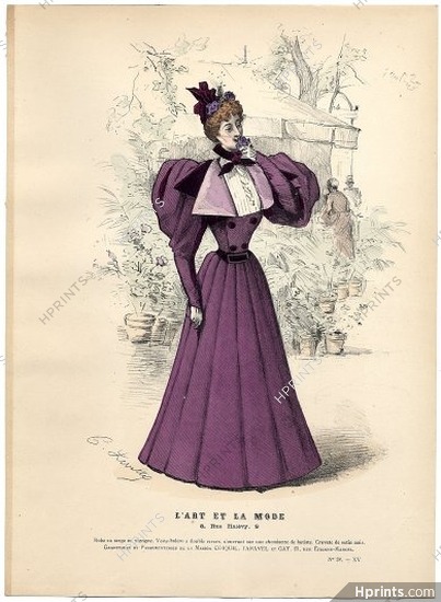 L'Art et la Mode 1894 N°38 Levilly, colored fashion lithograph