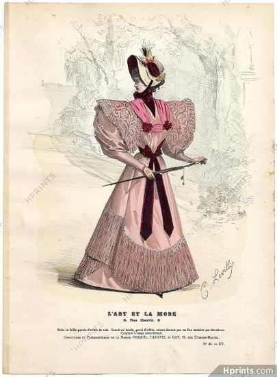 L'Art et la Mode 1894 N°39 Levilly, colored fashion lithograph