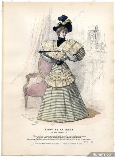 L'Art et la Mode 1894 N°41 Levilly, colored fashion lithograph