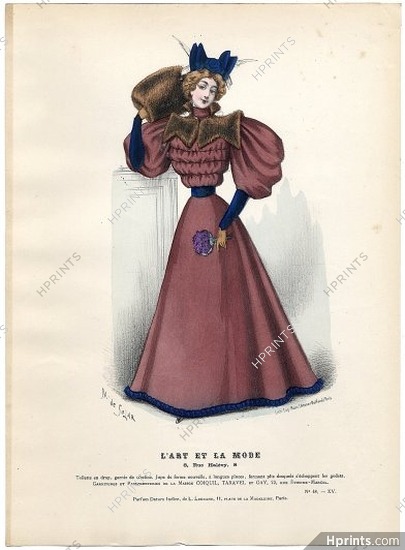 L'Art et la Mode 1894 N°48 Marie de Solar, colored fashion
