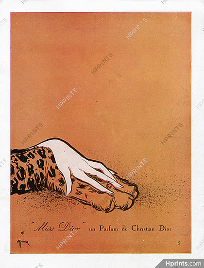 Christian Dior (Perfumes) 1949 Miss Dior, René Gruau (Leopard)