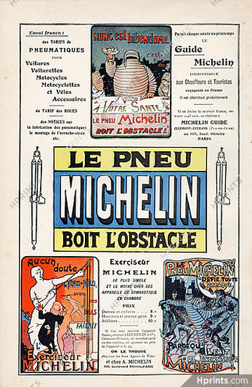 Michelin (Tyres) 1906 O'Galop, Bibendum, Venus De Milo, "Le pneu Michelin boit l'obstacle"