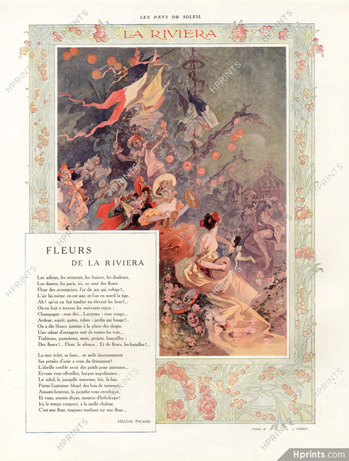Fleurs de la Riviera, 1908 - Jules Chéret, Text by Hélène Picard