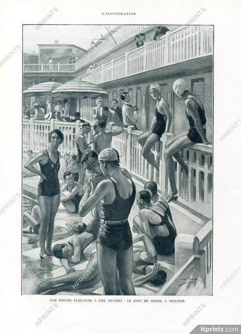 Léon Fauret 1932, Bathing Beauty, swimming pool Molitor
