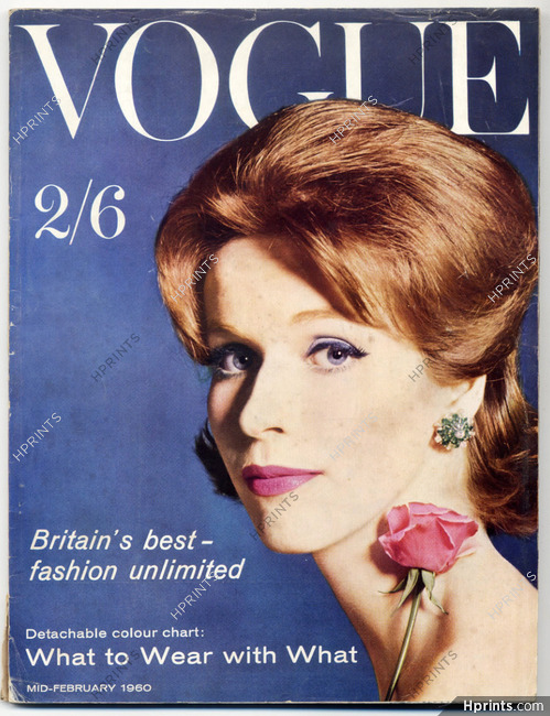 UK Vogue British Magazine 1960 Mid-February, Photos Tony Armstrong Jones, 149 pages