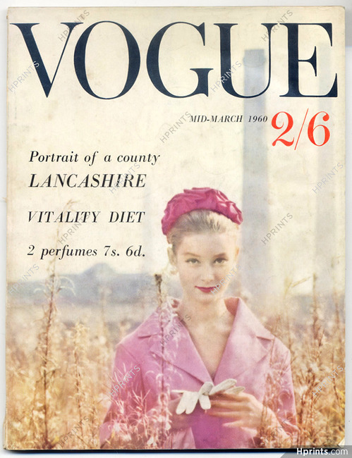 UK Vogue British Magazine 1960 Mid-March, Lancashire, portrait of a county, 166 pages