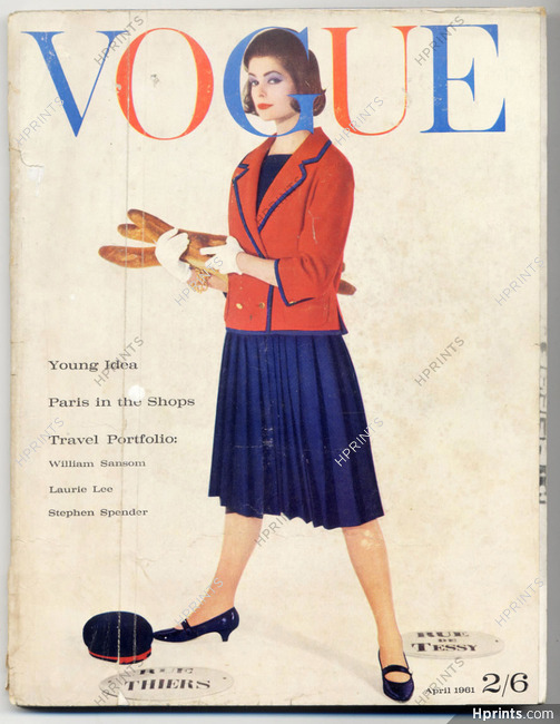UK Vogue British Magazine 1961 April, April in Paris, Henry Clarke, 226 pages
