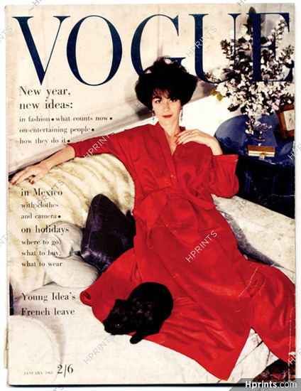UK Vogue British Magazine 1963 January, The new sun-conscious clothes- down Mexico way, photos David Bailey, 88 pages