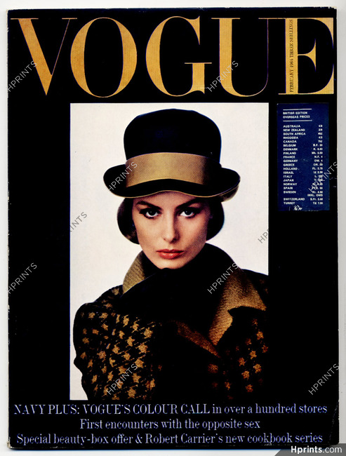UK Vogue British Magazine 1964 February, Navy Plus, David Bailey, First encounters with the opposite sex, by Penelope Mortimer and Laurie Lee, 106 pages
