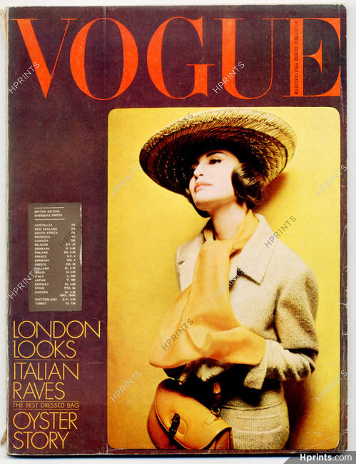 UK Vogue British Magazine 1964 March 15th, London looks, Donald Silverstein, David Bailey, Frank Horvat, Chanel