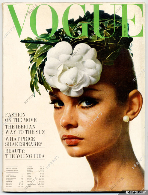 UK Vogue British Magazine 1964 April, Camellia, David Bailey, Donald Silverstein, Helmut Newton, Irving Penn, 160 pages