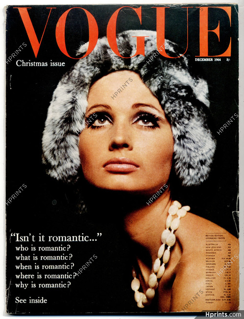 UK Vogue British Magazine 1964 December, Otto Lucas, David Bailey, Helmut Newton, Richard Dormer, Brian Duffy, 162 pages