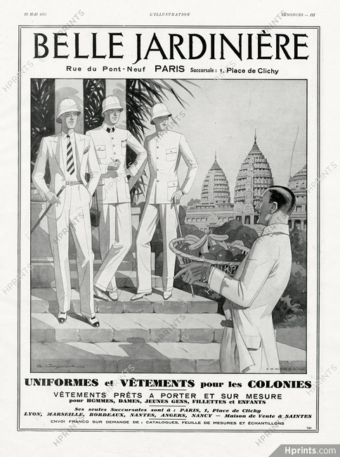 Belle Jardinière 1931 ''Vêtements pour les Colonies'' colonial clothing, Angkor