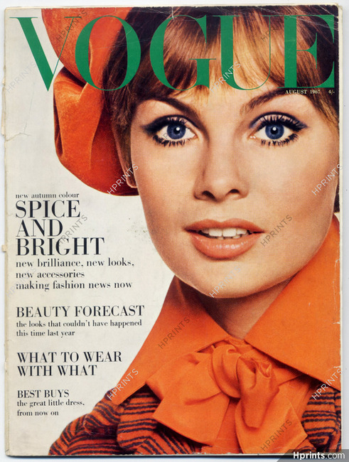 UK Vogue British Magazine 1967 August, Simone Mirman, Jean Muir, David Bailey, 94 pages