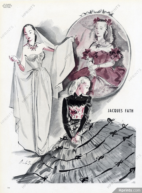 Jacques Fath 1945 André Delfau, Evening Gown