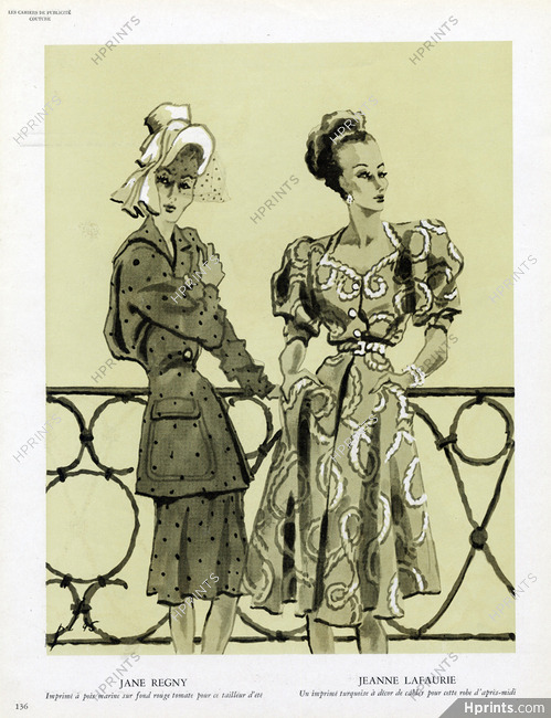 Pierre Louchel 1945 Jane Regny, Jeanne Lafaurie, Summer Dress