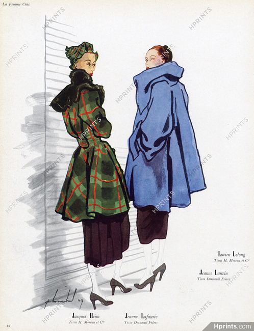 Pierre Louchel 1947 Jacques Heim, Jeanne Lafaurie, Manteaux