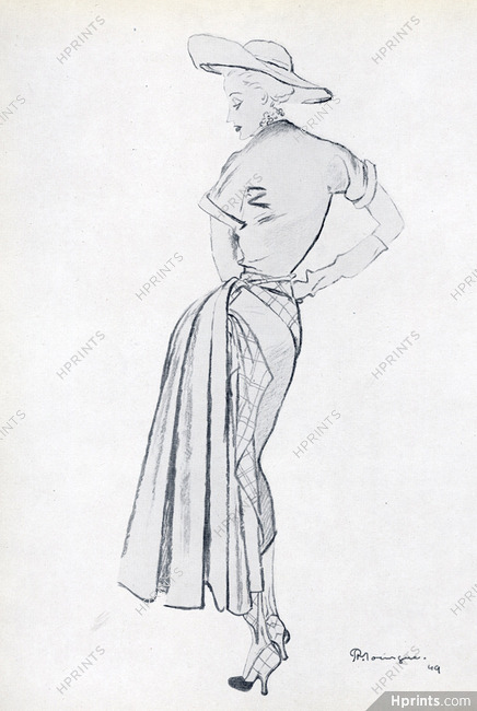 Christian Dior 1949 Pierre Mourgue, Summer Dress