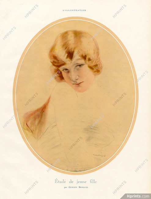 Gustave Brisgand 1921 ''Etude de jeune fille''
