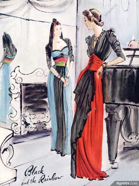 René Bouët-Willaumez 1940 Mabel McIlvain Downs, Dinner Dresses