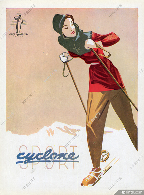 Cyclone (Sportswear) 1950 Woman Skiing