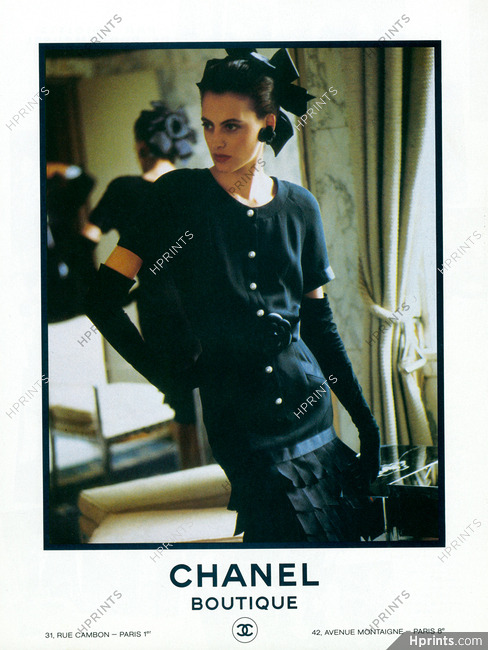 Chanel (Boutique) 1986 Inès de la Fressange Black Camelia Belt