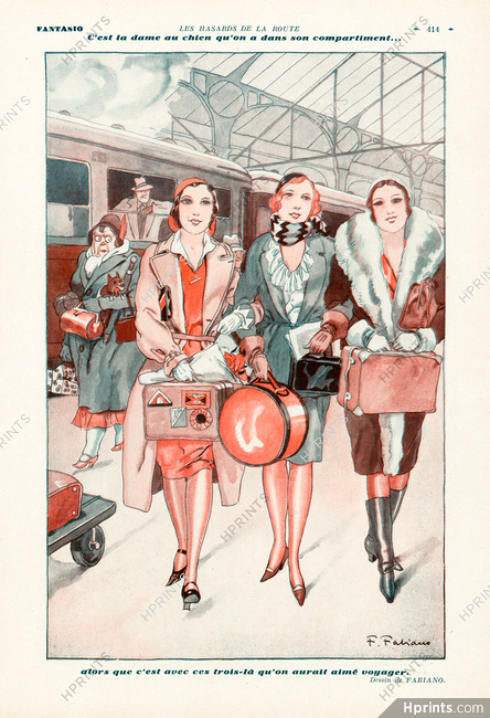 Fabiano 1931 Women in Train Station, Hand Luggage