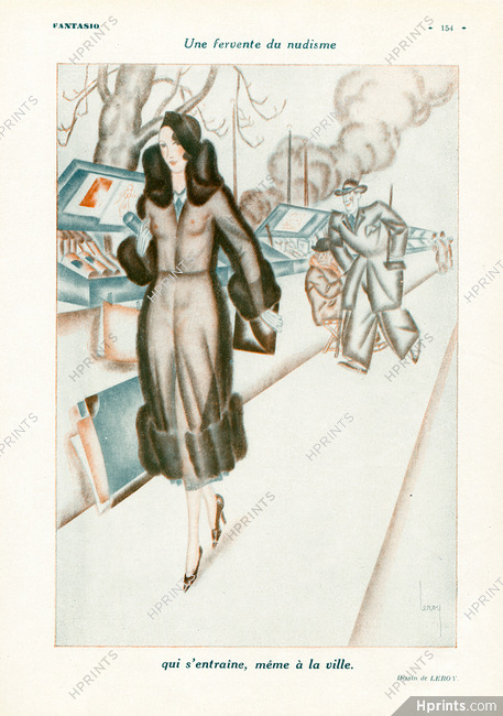 Leroy 1931 Une Fervente du Nudisme... Transparent Dress, Bouquinistes des Quai de Seine