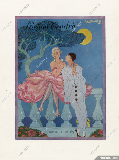 Rigaud (Perfumes) 1922 Parfum Tendre, George Barbier, Art Deco