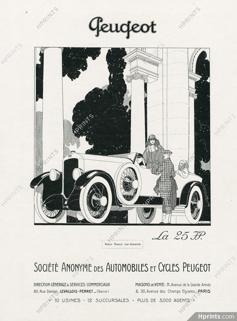 Peugeot (Cars) 1922 La 25 HP, Convertible, René Vincent