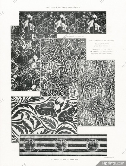 Toiles Imprimées de Tournon 1924 Raoul Dufy (4 motifs au centre) Textile design