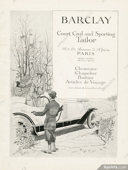 Barclay (Men's Clothing) 1924 Hunter, Automobile