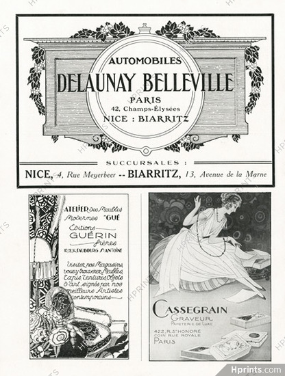 Delaunay Belleville, Cassegrain (Graveur) 1922