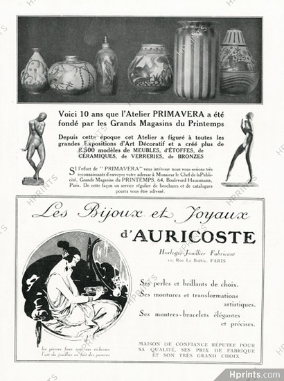 Au Printemps 1922 Atelier Primavera, Auricoste