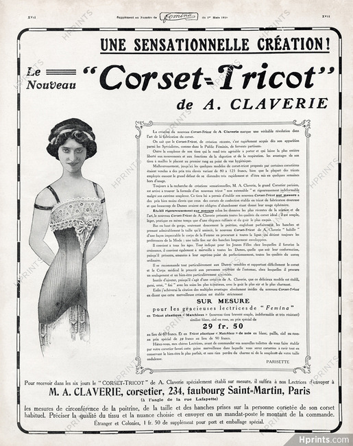 Claverie (Corsetmaker) 1910 "Corset-Tricot"