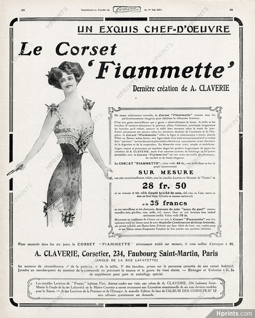 Claverie (Corsetmaker) 1910 Corset "Fiammette"