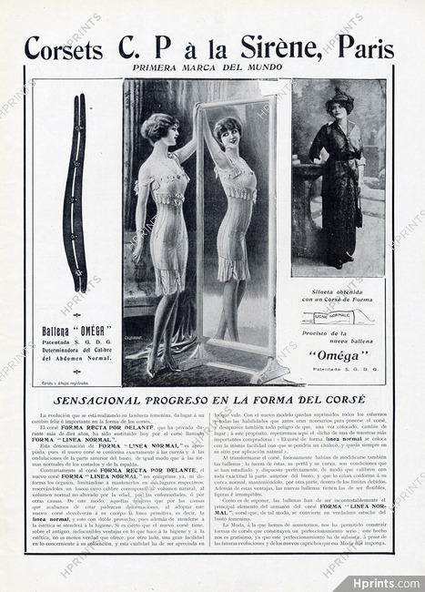 C.P. à la Sirène (Corsetmaker) 1913 Primera Marca del Mundo