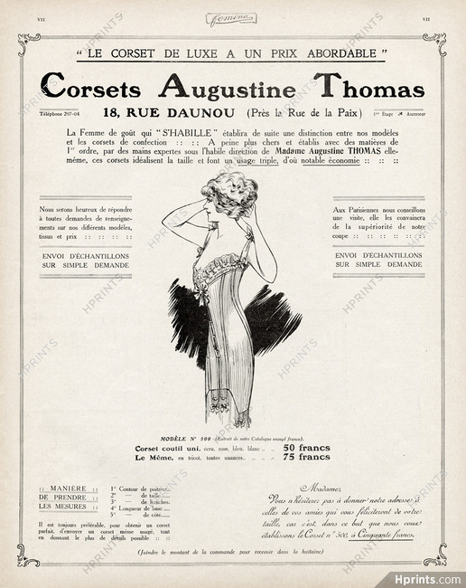 Augustine Thomas (Corsetmaker) 1912 Corset