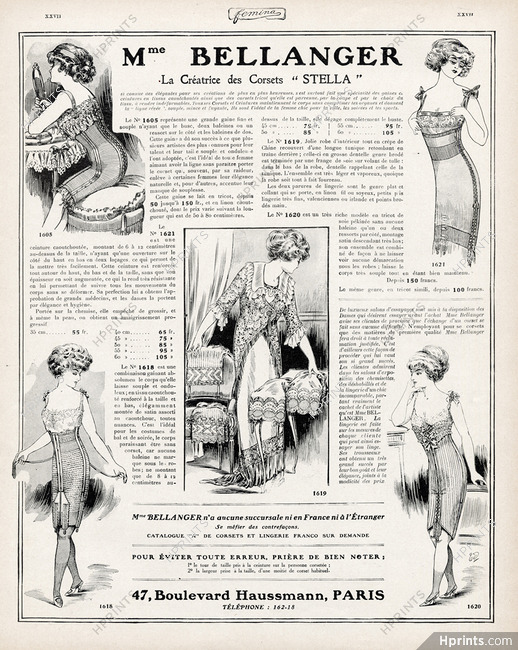 Madame Bellanger (Corsetmaker) 1912 Corsets Stella