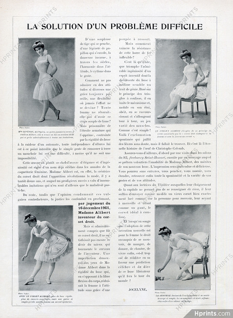 Madame Alibert 1904 Corsets, "La solution d'un problème difficile", Photos Nadar