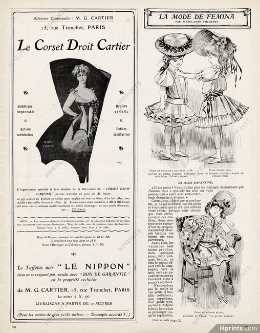 Cartier (Corsetmaker) 1905 Le Corset Droit